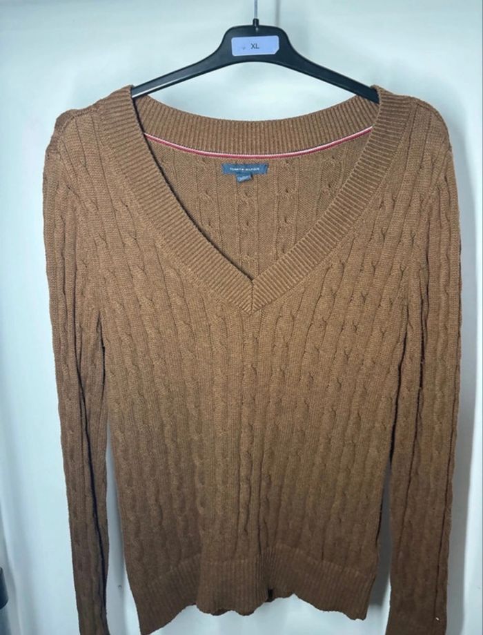 Pull Tommy Hilfiger – Col V – Maille torsadée – épais & Chaud – Taille M - photo numéro 2