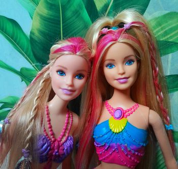 Duo de poupées barbie sirènes, les amies de l'océan 