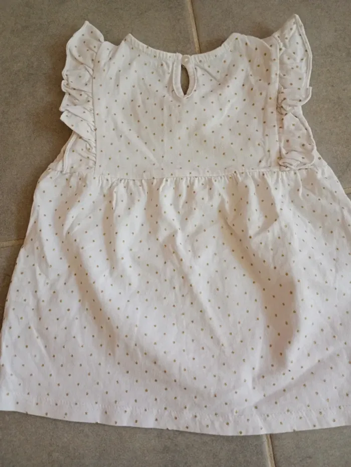Robe blanche à points dorés 12 mois - photo numéro 3