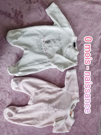 Lot 2 pyjamas hiver naissance fille 