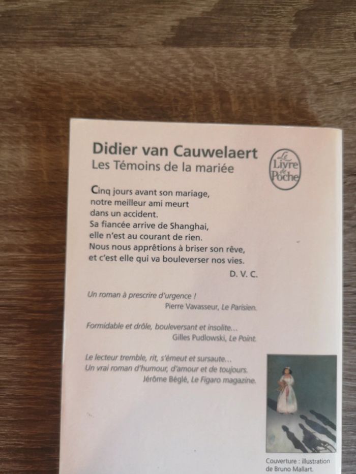 Livre Romance Les témoins de la mariée de Didier Van Cauwelaert - photo numéro 3