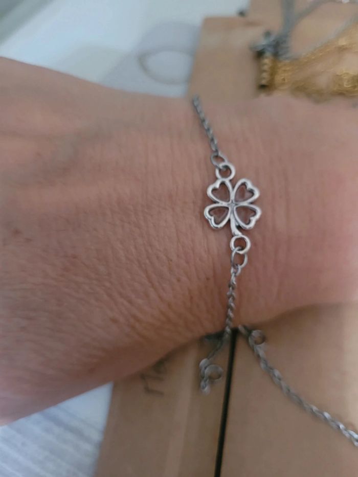 Bracelet en acier inoxydable argenté - photo numéro 4