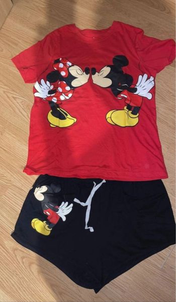 Pyjama Undiz Mickey & Minnie - Short + T-shirt- Rouge/Noir- Taille M