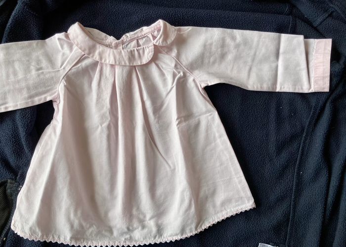 Tunique guimpe à col decentré rose Jacadi 12 mois