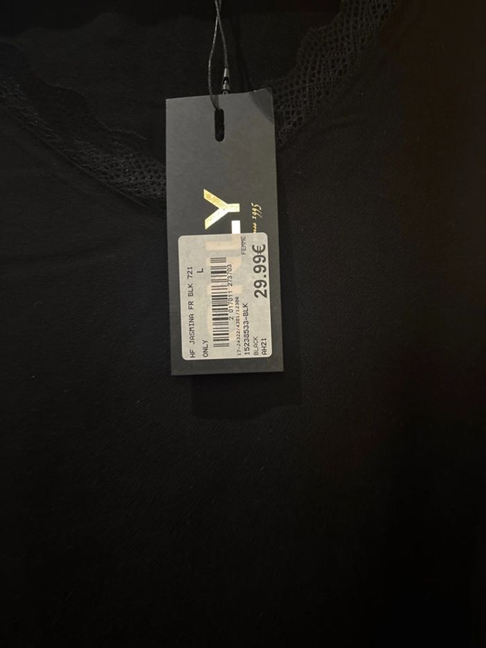 Blouse manches longues col V noir TL - photo numéro 8