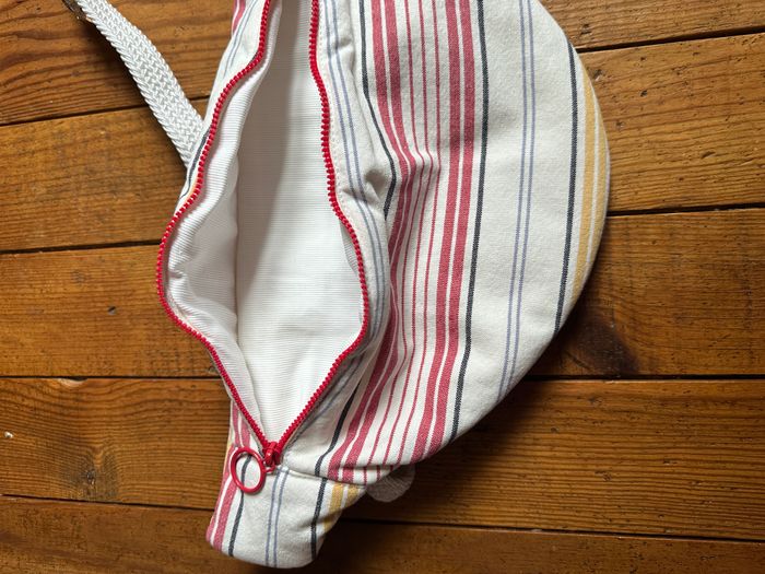 Sac banane upcyclé tissu vintage #RAY54 - photo numéro 3