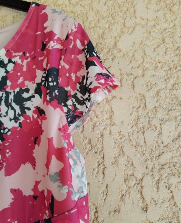 Robe Fleurie Bpc Selection - Rose et noir - photo numéro 6