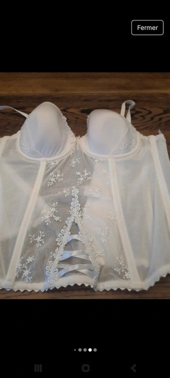 Magnifique Corset blanc Marie Jo fr 95B neuf - photo numéro 16