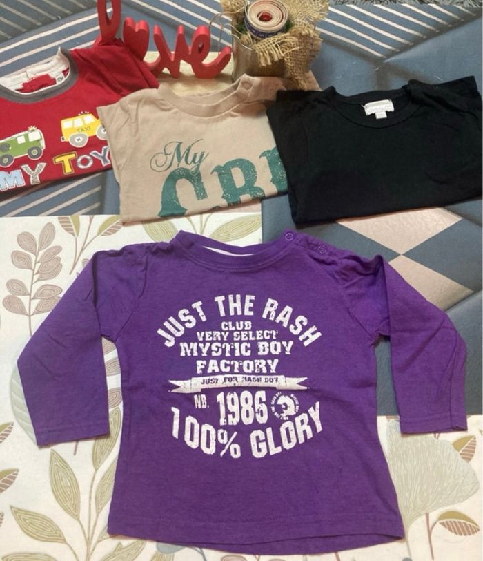 4 tshirts manches longues 12 mois - photo numéro 4