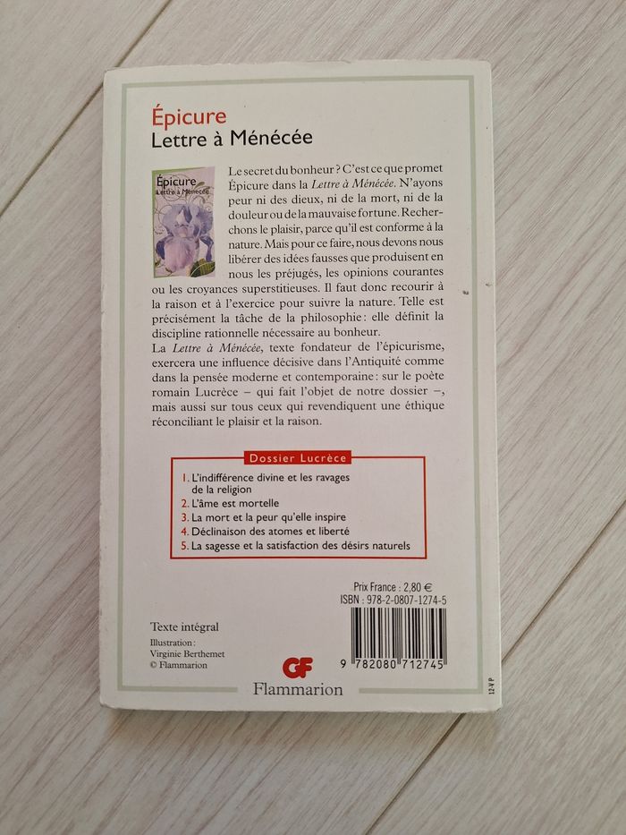 "Lettre à Ménécée" - Épicure - photo numéro 2