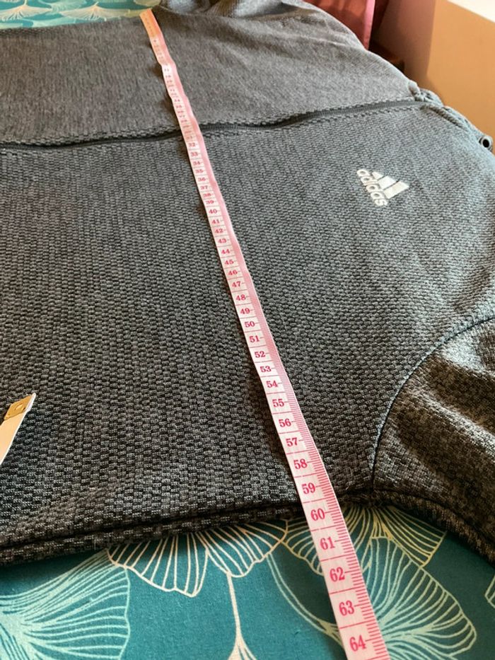 Sweat zippé à capuche pour homme Adidas gris foncé taille L 193 - photo numéro 8