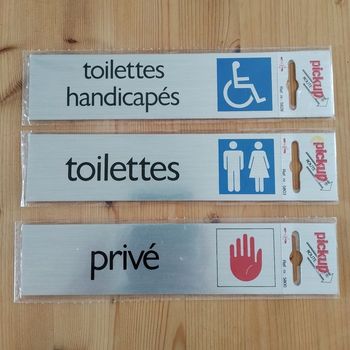 NEUF 3 plaquettes de signalétique pro toilettes handicapés accès privé