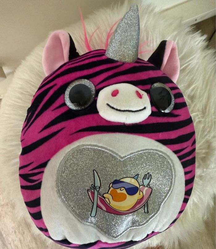 Peluches Rainbocorns - Eggzania Peluche Zèbre Rose très bon état - photo numéro 8