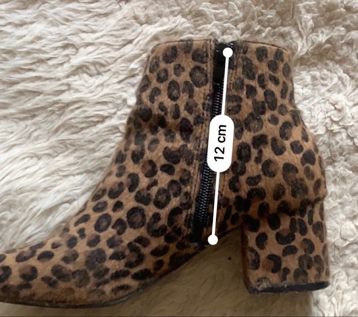 Boots femme marron léopard effet suédine Pimkie Un zip T37 - photo numéro 8