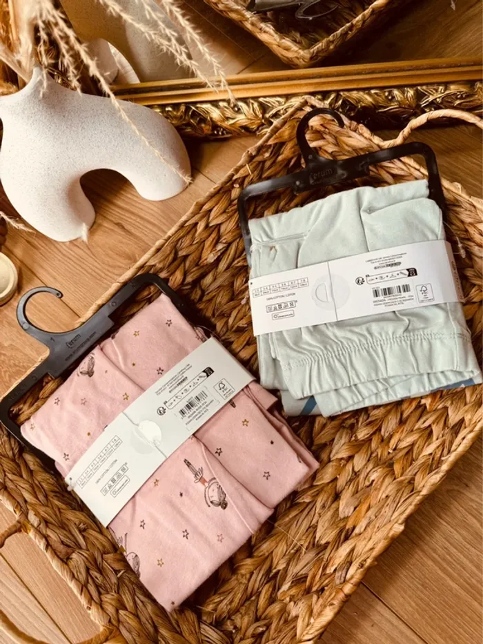 Taille 4-5 ans lot de 2 pyjamas 2 pièces coton fille Tex rose vert Neufs 🩷 - photo numéro 5