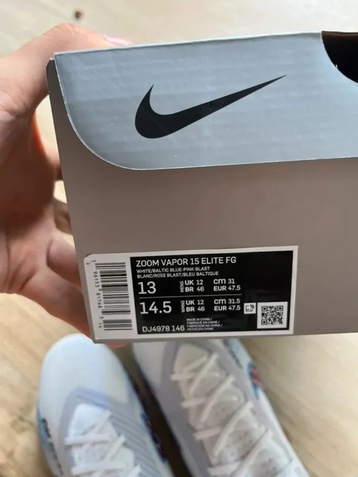 Crampons Nike Zoom Vapor 15 Elite FG 47,5 - photo numéro 6