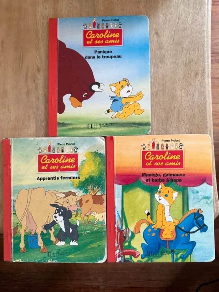 Lot de 3 livres rares Caroline et ses amis vintage Hachette Jeunesse Pierre Probst