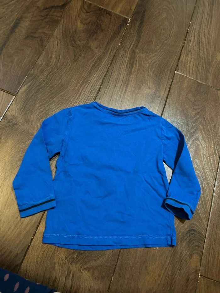 T shirt à manches longues en coton bleu motif tigre S.Oliver Taille 92-98 cm - photo numéro 5