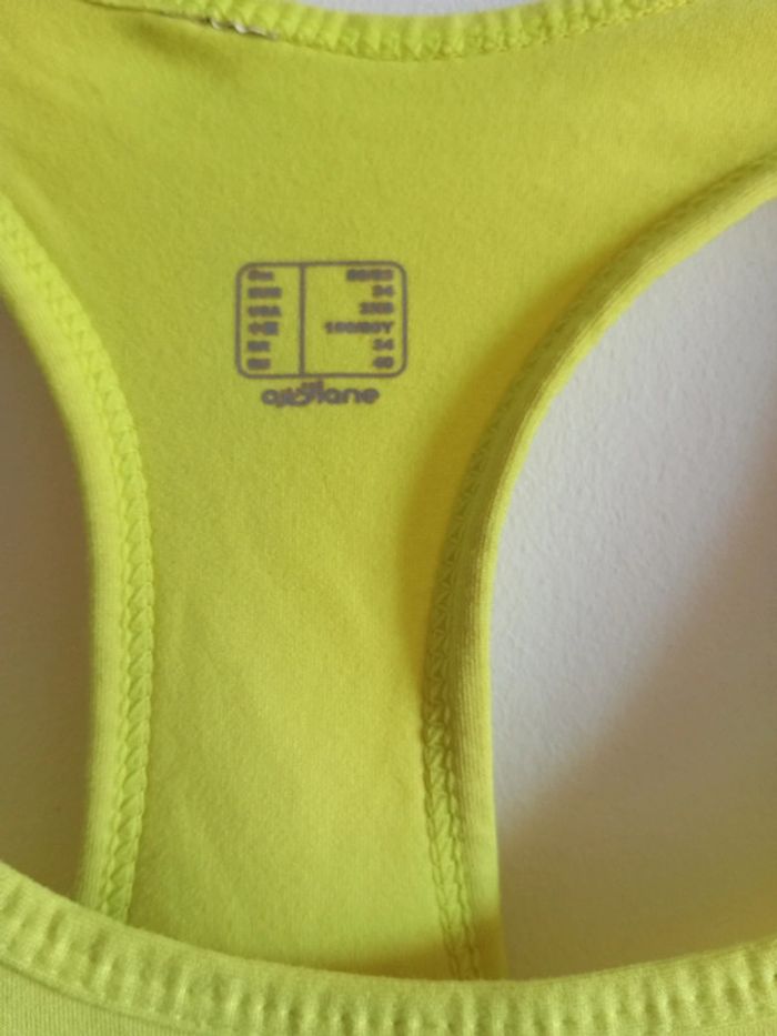 Débardeur Domyos jaune fluo taille 34 - photo numéro 2