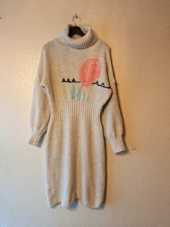 Robe pull vintage mohair tulipe – cosy & chic taille unique