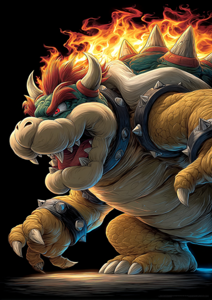 Poster métallique 30cm x 42cm Bowser Mario Jeu vidéo + aimant mural fourni. - photo numéro 3