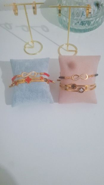 Lot combinaison bracelet acier inoxydable et corde infini