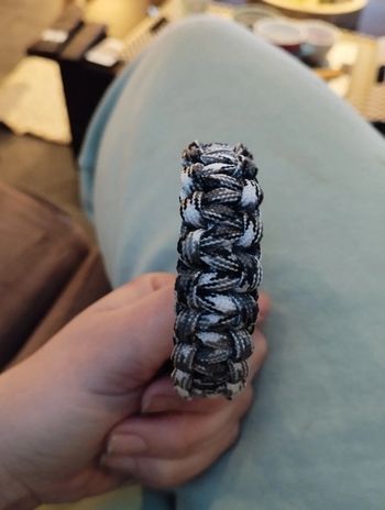 Bracelet homme en paracorde fait main gris/noir/blanc