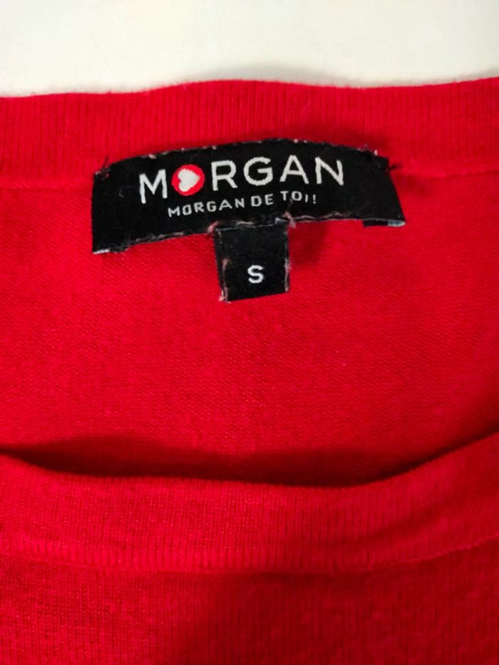 Pull rouge à lacets sur manches – Morgan – T. S - photo numéro 9