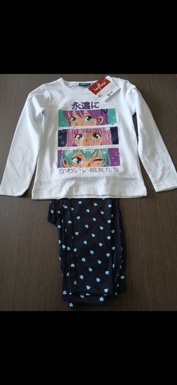 Ensemble pyjamas fille en coton 4 ans