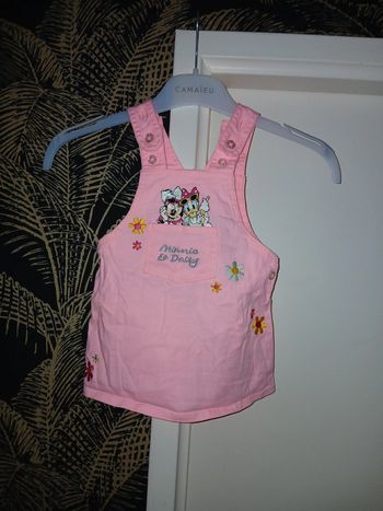 🩷 Robe salopette rose Minnie & Daisy pour bébé fille taille 3/6 mois 68 cm.