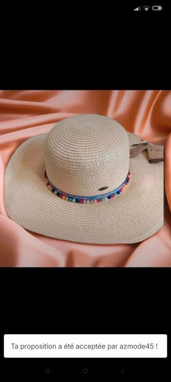 Chapeau façon paille neuf réglable