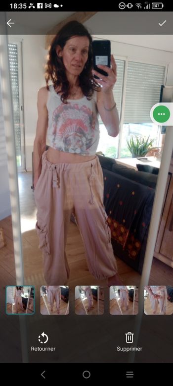 Pantalon femme 36 large style parachutiste c74