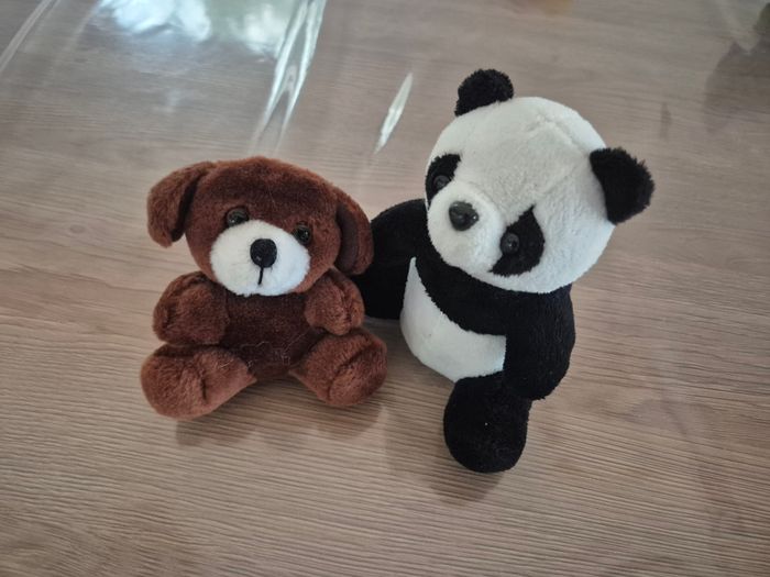 🧸 Lot 2 mini peluches – Ours & Panda 🐼 - photo numéro 2