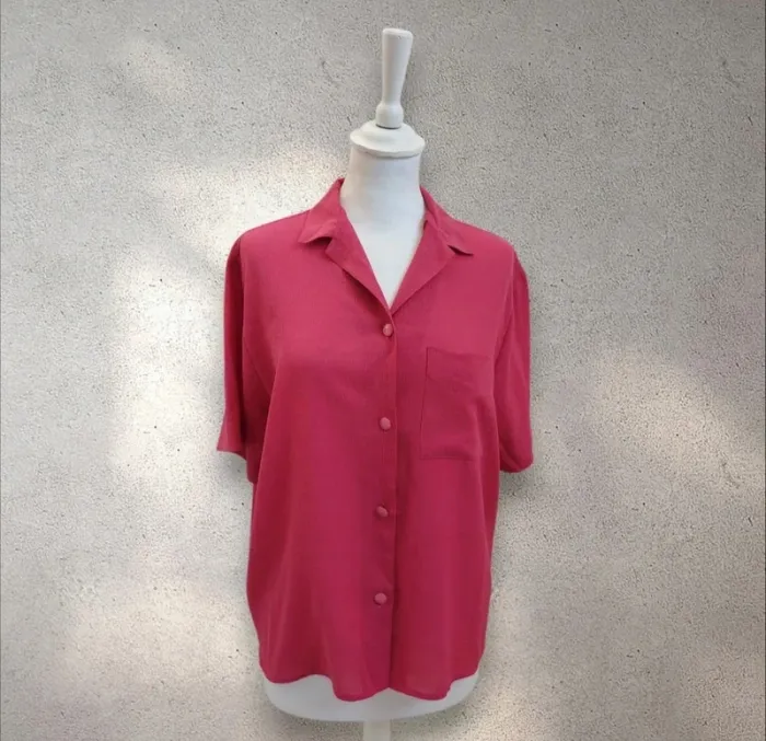 Chemise fluide manches courtes fushia 42