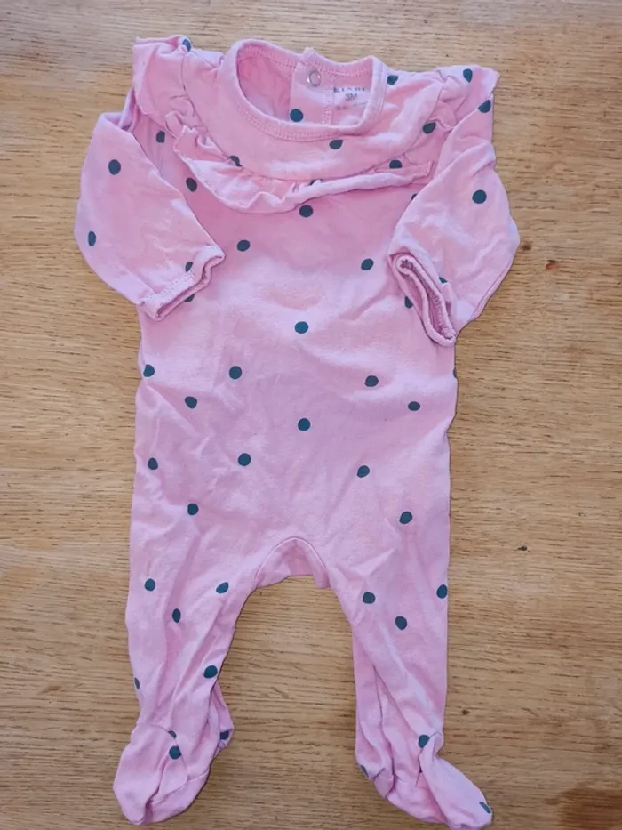 Pyjama fille une pièce 3 mois col claudine rose excellent état Kiabi 3 mois