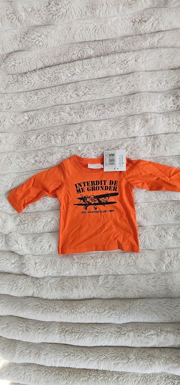 Tee-shirt manche longue Interdit de me gronder 6 mois Neuf