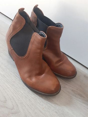 Boots bottines cuir marron caramel 40