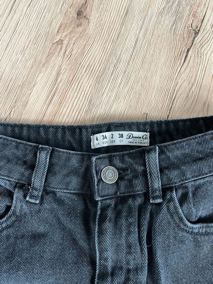 jupe en jeans noir à franges taille 34 - photo numéro 3