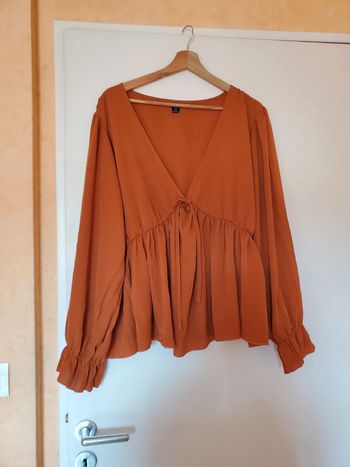 Blouse marron manche longue