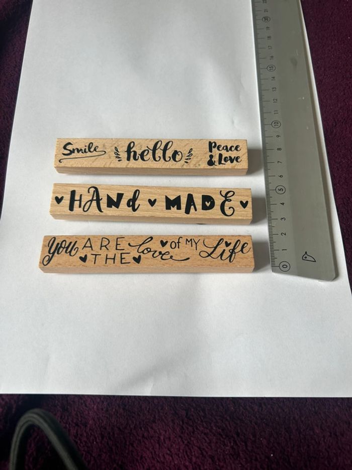Lot de 3 tampons bois - photo numéro 2
