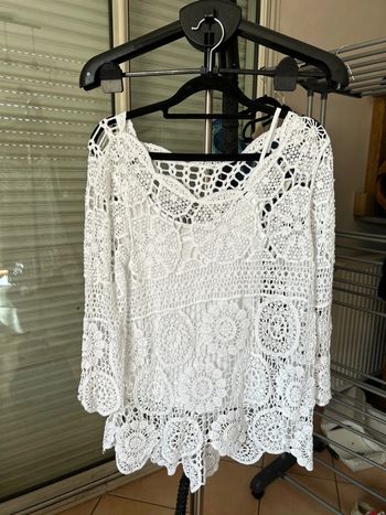 Pull en crochet blanc + Caraco