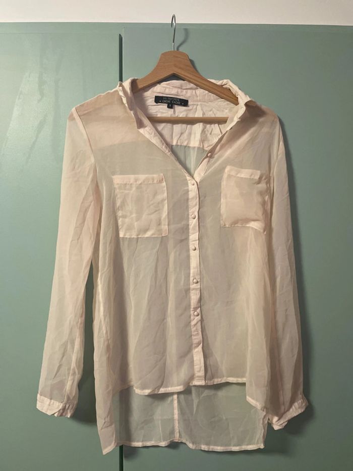 Chemise cache cache rose transparent