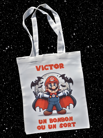 sac totebag spécial halloween personnalisé mario
