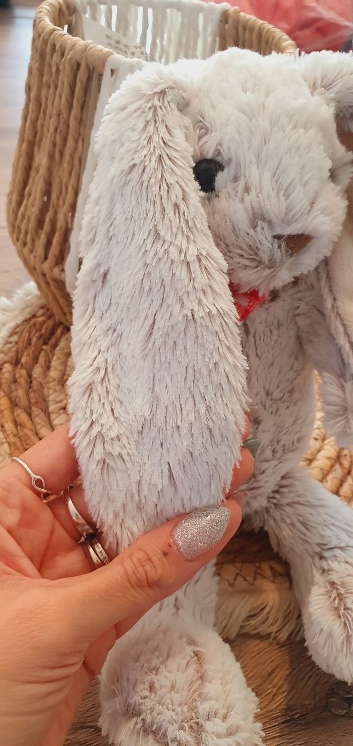 Doudou Lapin Gris Bébé - photo numéro 3