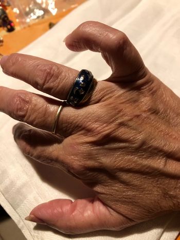 Bague bleue (ciel étoilé) et argentée