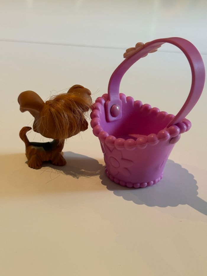 Jouet chien Pet Shop et son panier rose - photo numéro 3