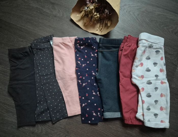 Magnifique lot de 7 leggings/jegging/pantalons 6 mois