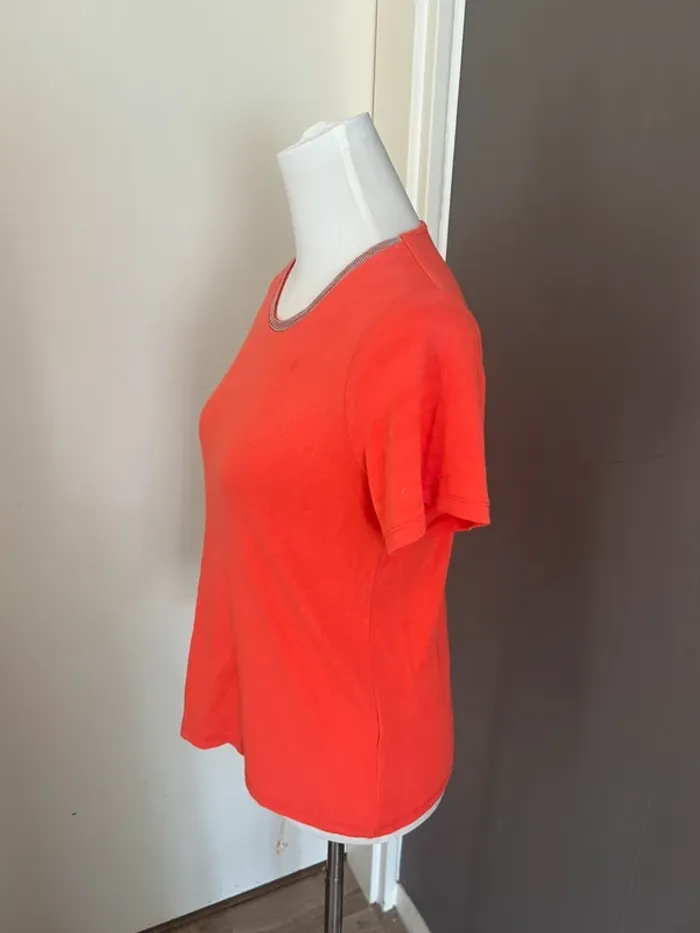 Diane Laury T-shirt, coton et modal corail argent taille 2/38 - photo numéro 3