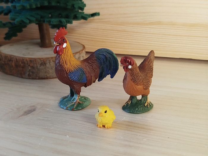 Schleich famille gallinacés figurine Animal de la ferme