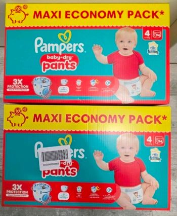 🍼 Pampers Baby-Dry – Taille 4 (9–15 kg) – Lot 2x94 couches – Neuf